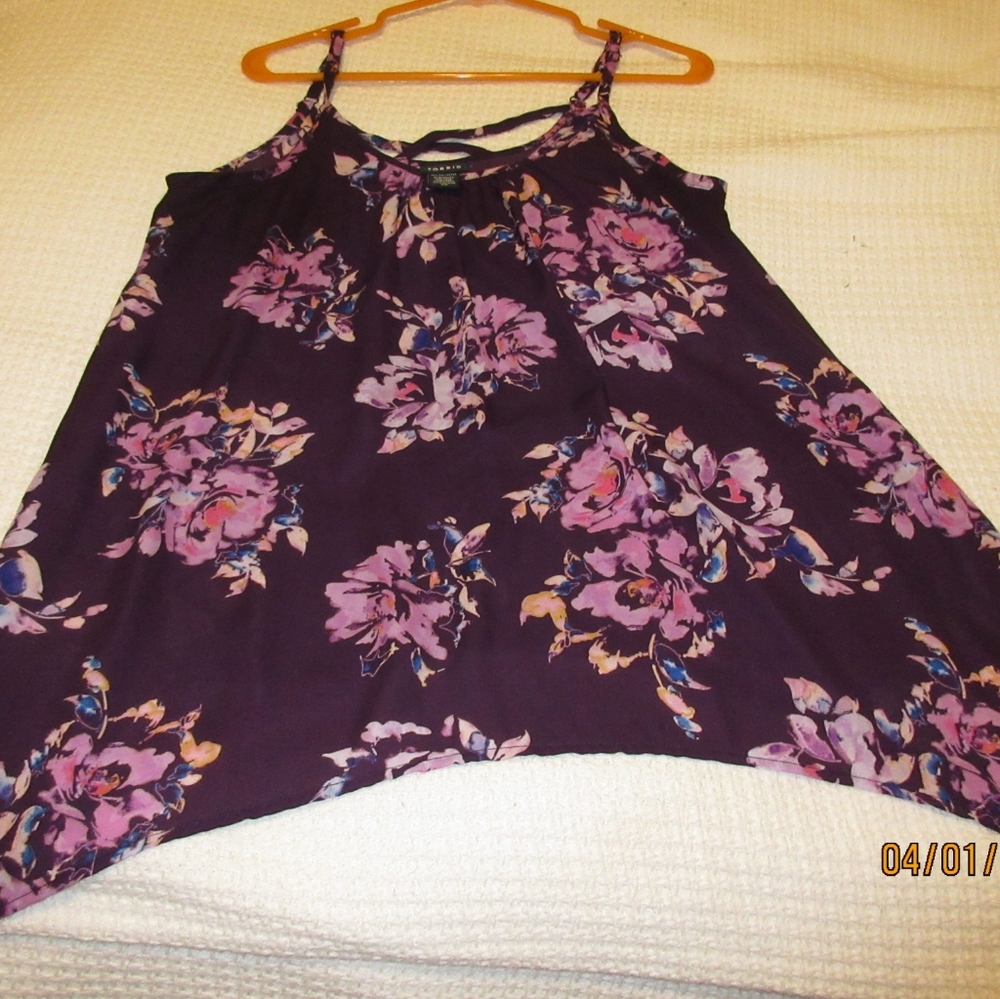 Torrid Purple Floral Criss Cross Cami
